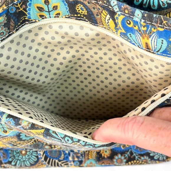 Malirona Canvas Floral Handbag Multi Pockets Women's High Quality Tote Blue - Picture 6 of 16